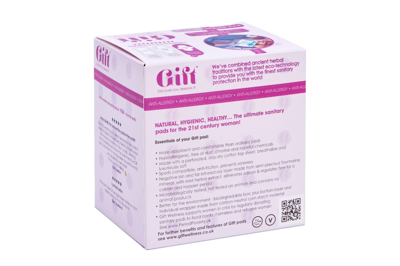 GIFT Normal Anion Sanitary Pads with wings - 14 Pads * New Improved Biodegradable Design - giftwellness